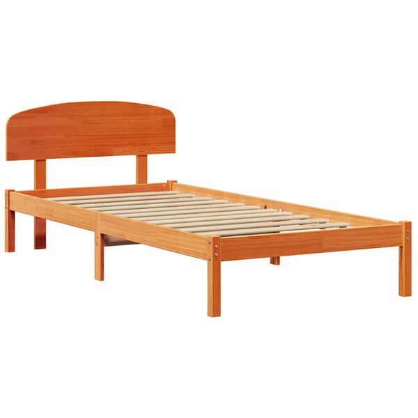 vidaXL Bettrahmen Wachsbraun 100 x 200 cm Massives Kiefernholz