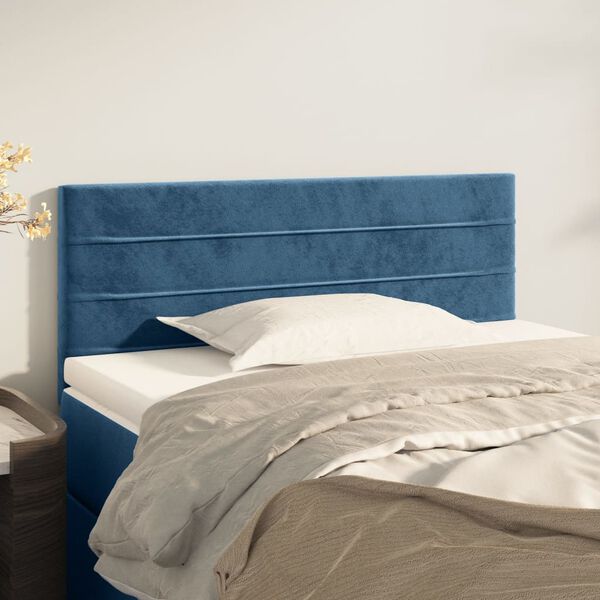 vidaXL Kopfteil Dunkelblau 100x5x78/88 cm Samt