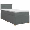 vidaXL Boxspringbett mit Matratze Dunkelgrau 90 x 190 cm Stoff