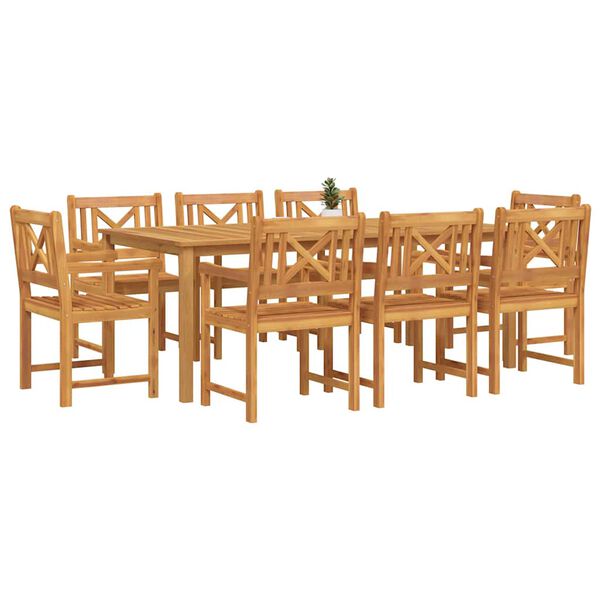 vidaXL Garten Essgruppe 9 pcs Braun Massivholz Akazie