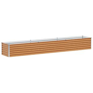 vidaXL Hochbeet Hellbraun 290 x 50 x 36 cm Verzinkter Stahl
