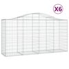vidaXL Gabionen mit Hochbogen 6 Stk. 200x50x100/120cm Verzinktes Eisen