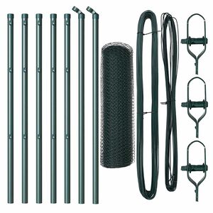 vidaXL Bodenmontierter Sechseckzaun 10 x 0,8 m PVC-beschichteter Stahl