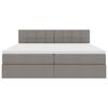 vidaXL Bett mit LED-Lichtleisten mit Kopfteil Taupe 180 x 200 cm Stoff