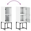 vidaXL Beistellschrank mit Glast&uuml;r Wei&szlig; 35x37x100 cm