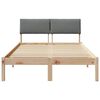 vidaXL Bettgestell Braun und Dunkelgrau 120 x 190 cm Massivholz Kiefer
