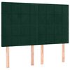 vidaXL Boxspringbett mit Matratze & LED Dunkelgr&uuml;n 140x200 cm Samt