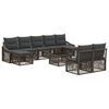vidaXL Gartensofa-set 10 Stk. Grau Poly-Rattan