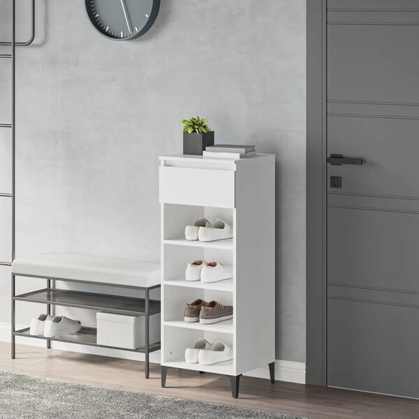 vidaXL Schuhregal Wei&szlig; 40x36x105 cm Holzwerkstoff