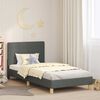 vidaXL Kinderbettgestell mit Kopfteil Dunkelgrau 90 x 190 cm Stoff