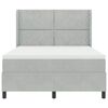 vidaXL Boxspringbett mit LED-Lichtleisten Hellgrau 160 x 200 cm Samt