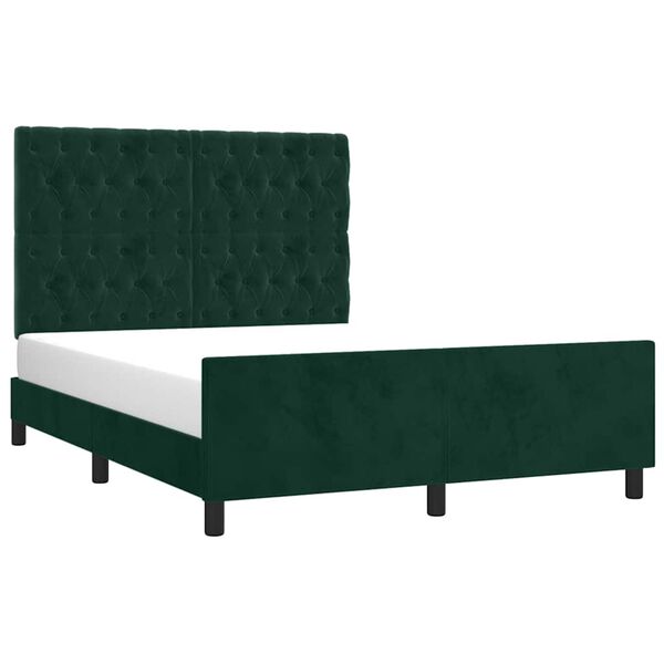 vidaXL Bettgestell ohne Matratze Dunkelgr&uuml;n 140x200 cm Samt