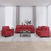 vidaXL 3-tlg. Sofagarnitur mit Kissen Weinrot Kunstleder