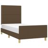 vidaXL Bettgestell ohne Matratze Dunkelbraun 90x190 cm Stoff
