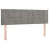 vidaXL Boxspringbett mit Matratze & LED Hellgrau 140x200 cm Samt