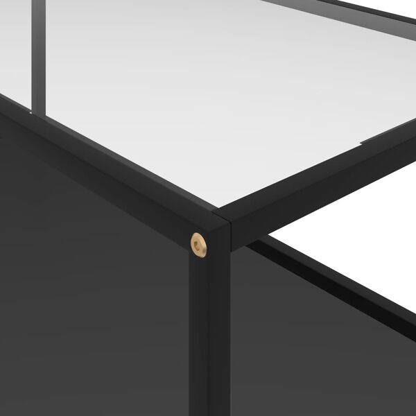vidaXL Couchtisch Transparent und Schwarz 100x50x35 cm Hartglas