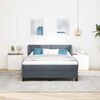 vidaXL Boxspringbett mit Matratze Dunkelgrau 160 x 200 cm Samt