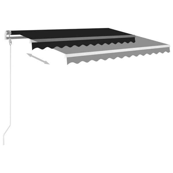 vidaXL Markise Manuell Einziehbar mit LED 3x2,5 m Anthrazit