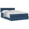 vidaXL Ottoman-Bett mit Matratze Blau 140x200 cm Stoff
