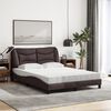 vidaXL Bett mit Matratze "Hvar" Dunkelbraun 140x190 cm Stoff