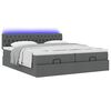 vidaXL Ottoman-Bett mit Matratzen & LEDs Dunkelgrau 200x200 cm Stoff