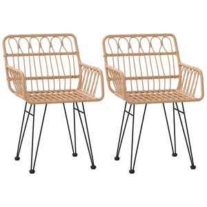 vidaXL Gartenst&uuml;hle 2 Stk. mit Armlehnen 56x64x80 cm PE-Rattan