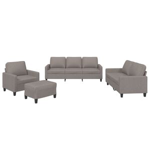 vidaXL 4-tlg. Sofagarnitur mit Kissen Taupe Stoff