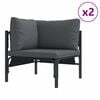 vidaXL Gartensofa-set mit Kissen 7 pcs Schwarz Stahl