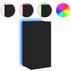 vidaXL TV-Wandschrank mit LED-Leuchten Schwarz 40,5x35x80 cm