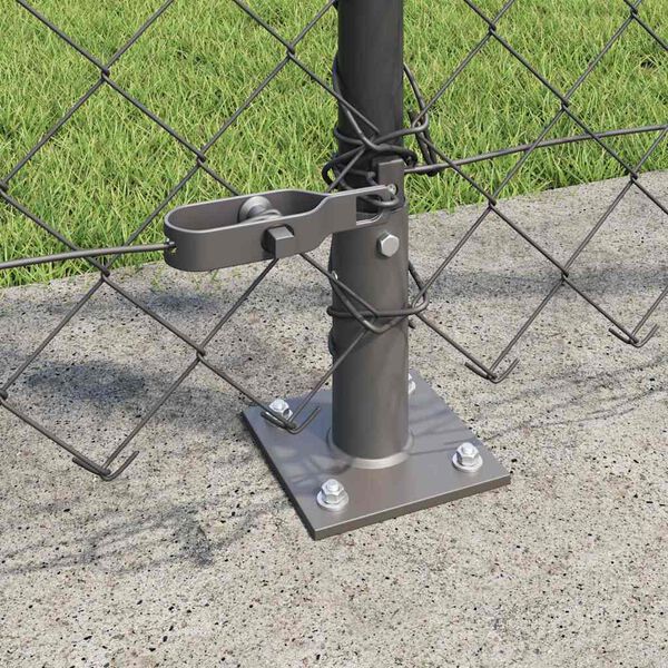vidaXL Zaunpfosten Grau 25 x 1,2 m (60 x 60 mm Netz) Stahl und PVC