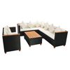 vidaXL 5-tlg. Garten-Lounge-Set mit Auflagen Poly Rattan Schwarz