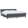 vidaXL Boxspringbett mit Matratzen Dunkelgrau 200x220 cm Samt