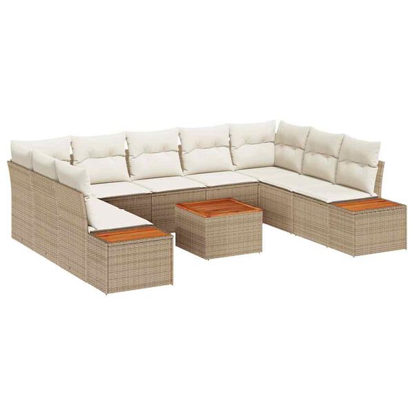 vidaXL Gartensofa-set mit Kissen 5 pcs Beige und Creme Polyrattan