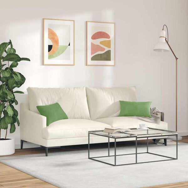 vidaXL Sofakissen 2 St&uuml;ck Hellgr&uuml;n 50 x 30 cm Cordstoff