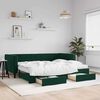 vidaXL Tagesbett Ausziehbar mit Schubladen Dunkelgr&uuml;n 90x200 cm Samt