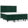 vidaXL Boxspringbett mit Matratze Dunkelgr&uuml;n 160x200 cm Samt
