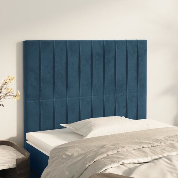 vidaXL Kopfteil Dunkelblau 90x5x118/128 cm Samt
