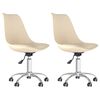 vidaXL Esszimmerst&uuml;hle 2 Stk. Drehbar Creme Stoff