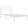 vidaXL Bettgestell mit Kopfteil Metall Wei&szlig; 107x203 cm
