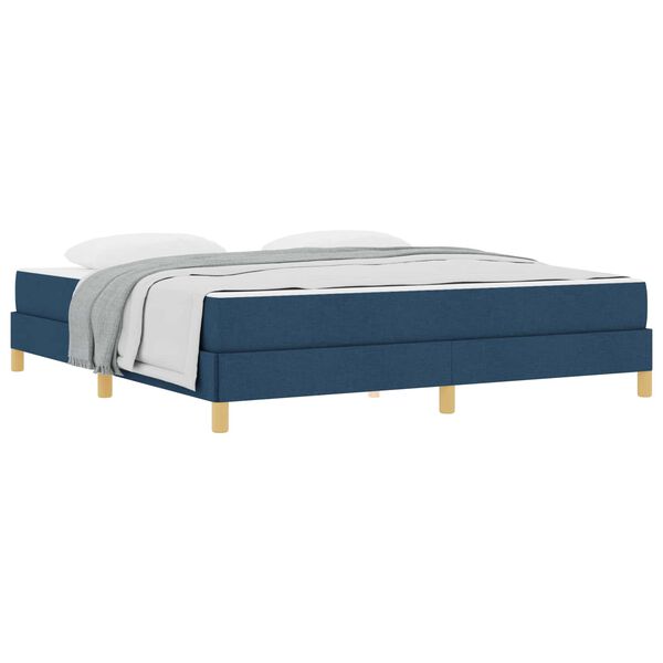 vidaXL Boxspringbett mit Matratze Blau 180 x 200 cm Stoff