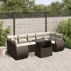 vidaXL 8-tlg. Garten-Sofagarnitur mit Kissen Braun Poly Rattan