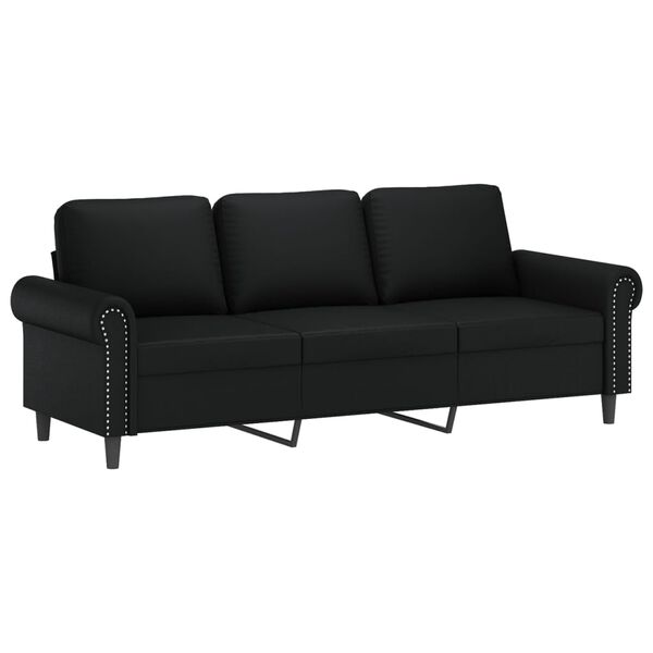 vidaXL 3-Sitzer-Sofa Schwarz 180 cm Kunstleder