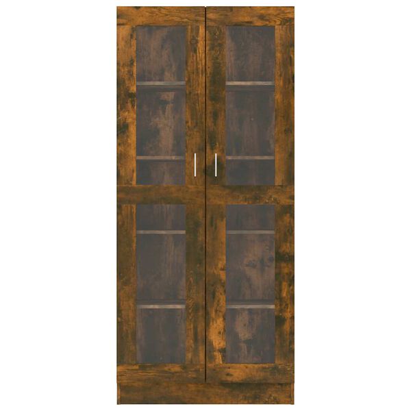 vidaXL Vitrinenschrank R&auml;uchereiche 82,5x30,5x185 cm Holzwerkstoff
