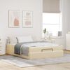 vidaXL Bettgestell mit Matratze mit Matratze 2 pcs Creme Stoff