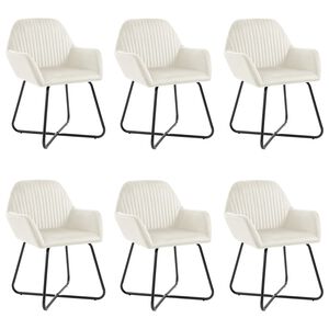 vidaXL Esszimmerst&uuml;hle 6 Stk. Creme Samt