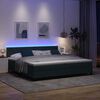 vidaXL LED Boxspringbett mit Matratze Dunkelgr&uuml;n 200 x 200 cm Samt