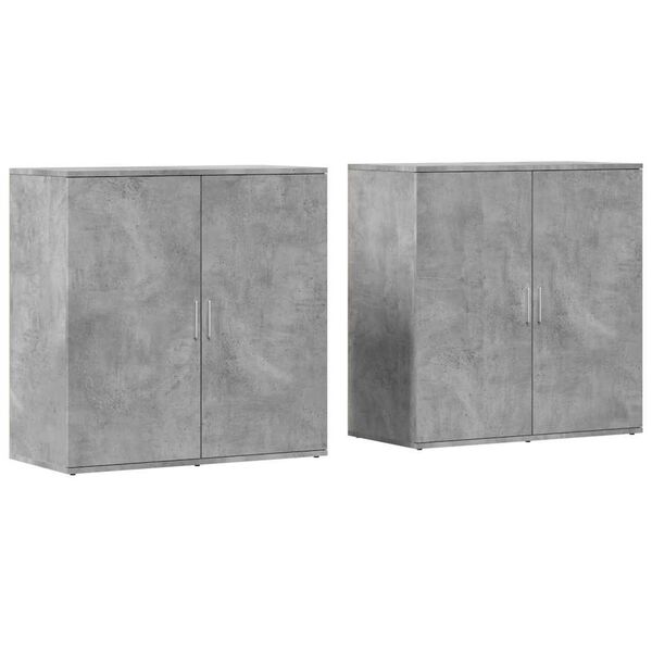 vidaXL Sideboards 2 Stk. Betongrau 79x38x80 cm Holzwerkstoff