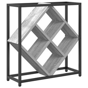 vidaXL Weinregal 16 Flaschen Holzwerkstoff Graues Sonoma