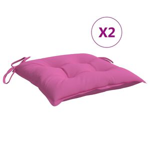 vidaXL Stuhlkissen 2 Stk. Rosa 40x40x7 cm Stoff