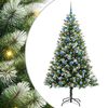 vidaXL K&uuml;nstlicher Klapp-Weihnachtsbaum mit Schnee&uuml;berzug 300 LEDs